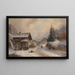 Winter Village Street Painting - Anton Doll — framed artwork on a wall