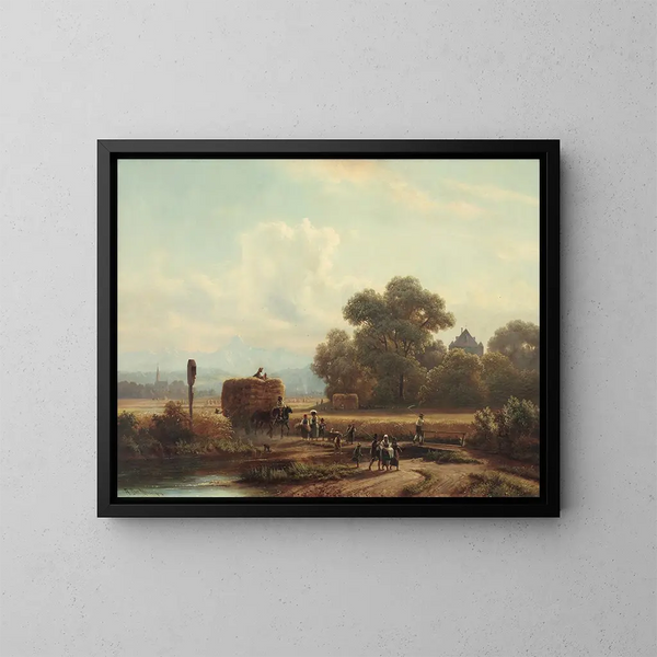 Rückkehr der Ernte in Ascholding - Anton Doll — gerahmtes Bild an der Wand