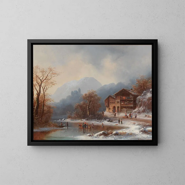Plaisirs d'hiver - Anton Doll — gerahmtes Bild an der Wand