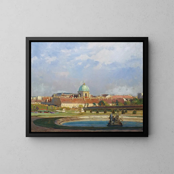 Blick auf die Kirche der Salesianer - Anton Hans Karlinsky — gerahmtes Bild an der Wand