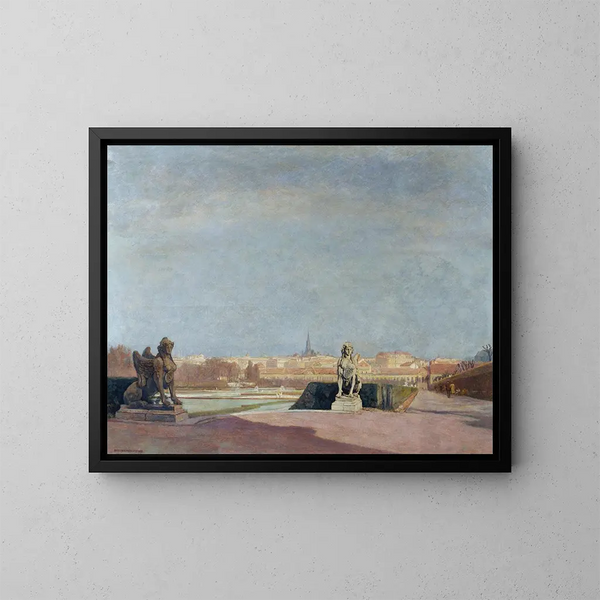 Ansicht des Belvédère auf Wien - Anton Hans Karlinsky — gerahmtes Bild an der Wand