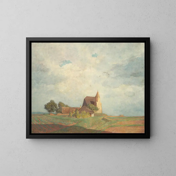 Kirche aus Holz bei Susenstein - Anton Hans Karlinsky — gerahmtes Bild an der Wand