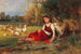 Junge Frau mit Gans ruhend - Anton Heinrich Dieffenbach — Ansicht des Kunstwerks