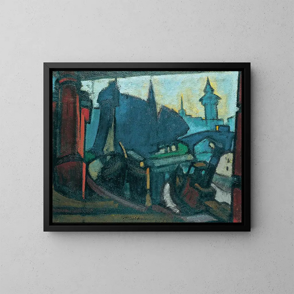 Kanal bei Dämmerung Berlin - Anton Kerschbaumer — gerahmtes Bild an der Wand