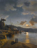 Ein türkischer Hafen bei Mondschein - Anton Melbye — Ansicht des Kunstwerks