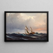 Ein Schiff auf hoher See bei Sonnenuntergang - Anton Melbye — gerahmtes Bild an der Wand
