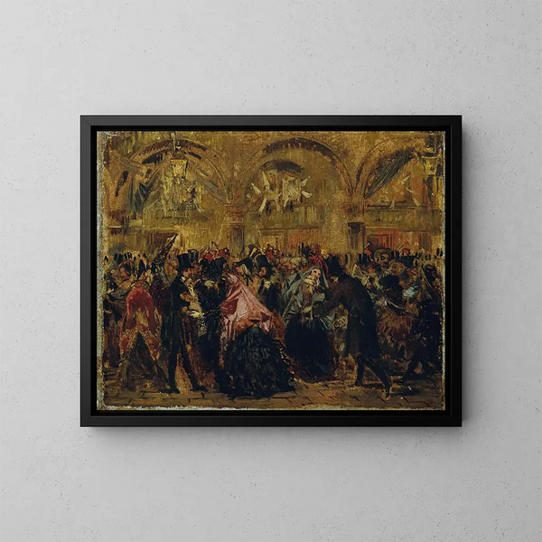 Karneval auf dem Markusplatz in Venedig - Anton Romako — gerahmtes Bild an der Wand
