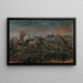 Danse macabre sur le champ de bataille devant des ruines en flammes - Anton Romako — gerahmtes Bild an der Wand
