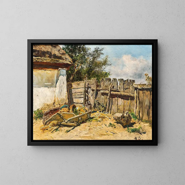 Ein rustiger Garten - Anton Schrödl — gerahmtes Bild an der Wand