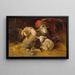 Sheep in the Stable - Anton Schrödl — framed artwork on a wall