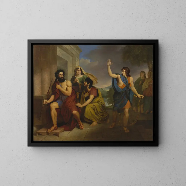 Die Zorn Sauls gegen David - Antoni Brodowski — gerahmtes Bild an der Wand