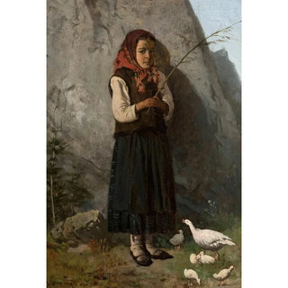 Antoni Gramatyka - Girl with geese.webp