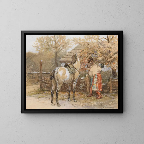 La partenza - Antoni Piotrowski — quadro incorniciato alla parete