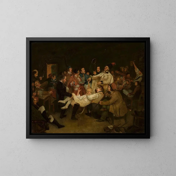 Gli studenti giocano - Antoni Piotrowski — quadro incorniciato alla parete