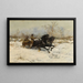 Winterlandschaft mit einer Kutsche - Antoni Piotrowski — gerahmtes Bild an der Wand