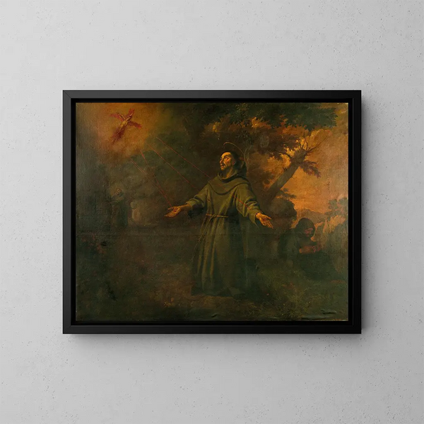 Saint François reçoit les stigmates - Antoni Viladomat — gerahmtes Bild an der Wand