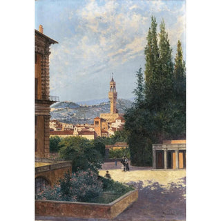 Antonietta Brandeis - Florence a View of Palazzo Vecchio from Boboli Gardens.webp
