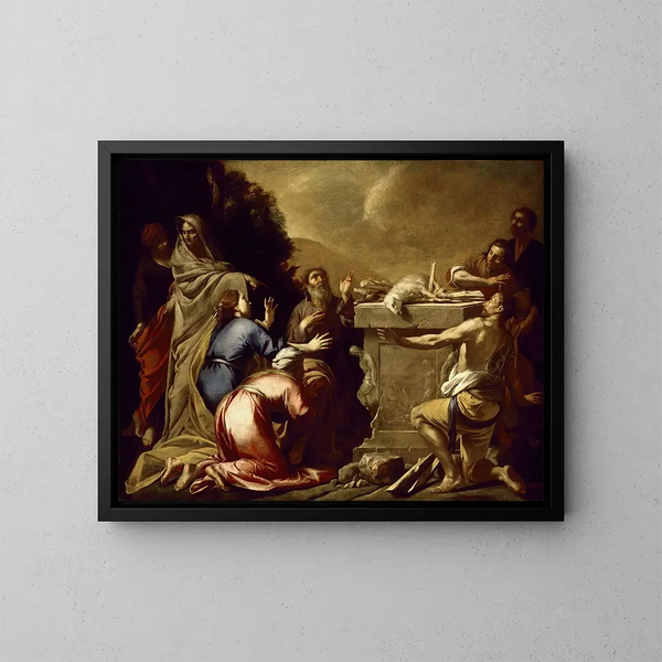 Der Opfer Noahs - Antonio de Bellis — gerahmtes Bild an der Wand