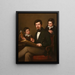 Self-portrait with his sons Carlos and Vicente - Antonio María Esquivel — framed artwork on a wall