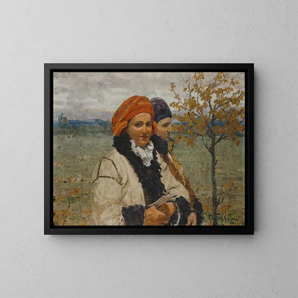 Auf dem Weg zur Kirche - Antos Frolka — gerahmtes Bild an der Wand