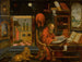 Heiliger Hieronymus in seinem Studierzimmer mit dem Löwen - Schule von Antwerpen — Ansicht des Kunstwerks