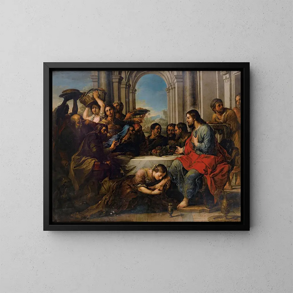 Das Abendessen bei Simon - Schule von Antwerpen — gerahmtes Bild an der Wand