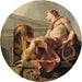 Apollon sitzend mit einer Lyra vor einer Athenerin und einer Schlange - Charles-André van Loo — in einem Innenraum präsentiert