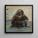 Arab sitting face painting - Henry Brokman — framed artwork on a wall