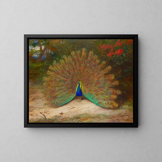 Archibald Thorburn - Peacock And Peacock Butterfly.webp