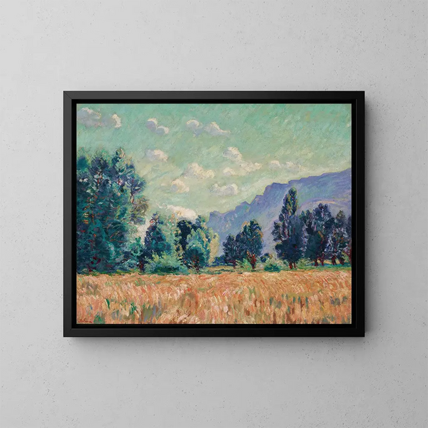 Pontcharra, Tal der Isère, im Hintergrund der Mont Granier - Armand Guillaumin — gerahmtes Bild an der Wand