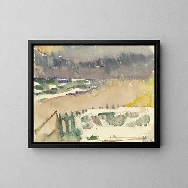 Bank auf der Düne - Arno König — gerahmtes Bild an der Wand