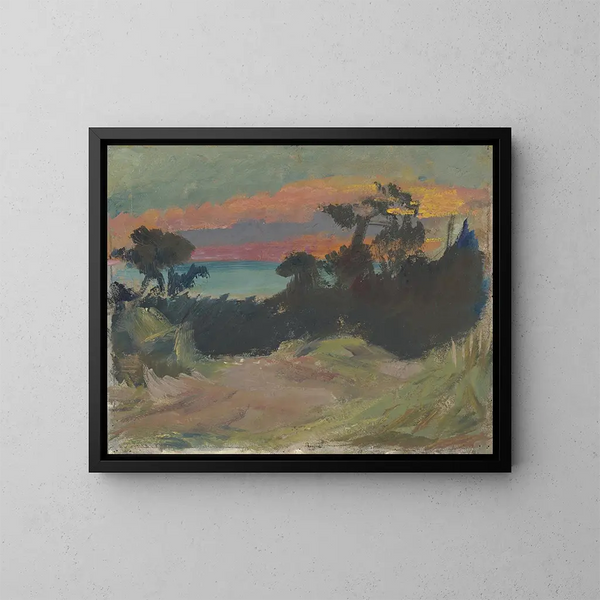 Sonnenuntergang - Arno König — gerahmtes Bild an der Wand