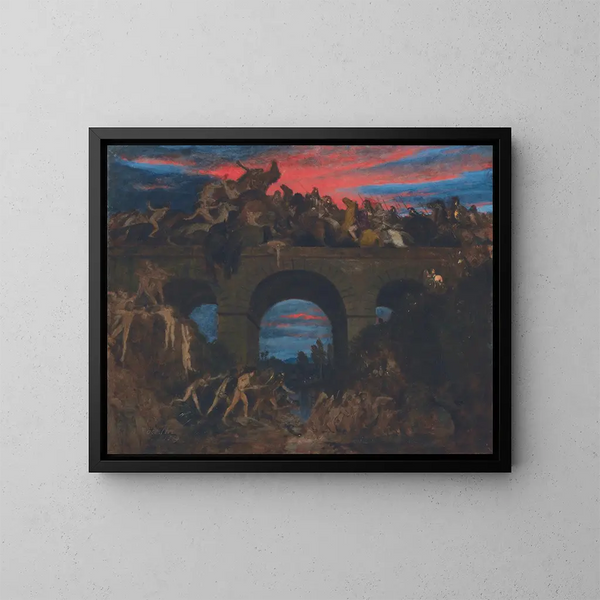 Bataille sur le pont - Arnold Böcklin — gerahmtes Bild an der Wand