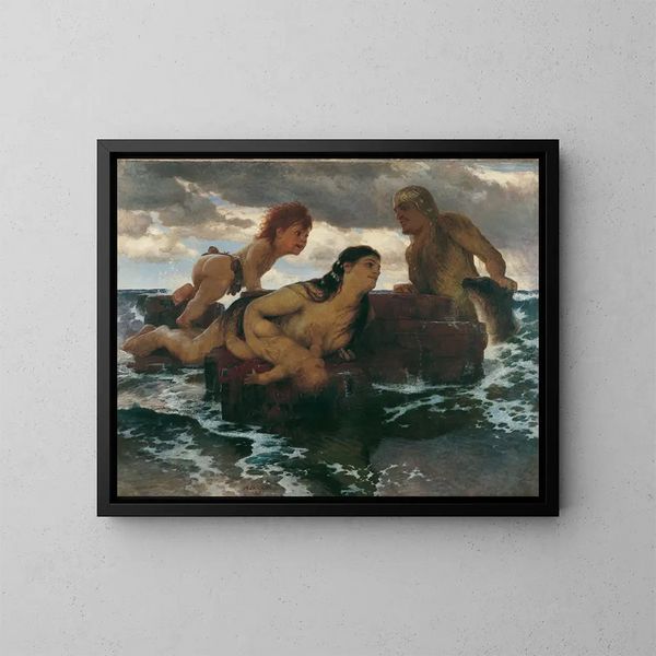 Idyllische Meereslandschaft - Arnold Böcklin — gerahmtes Bild an der Wand
