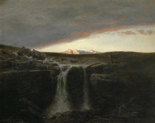 Arnold Bcklin - Mountain Landscape with Waterfall.webp