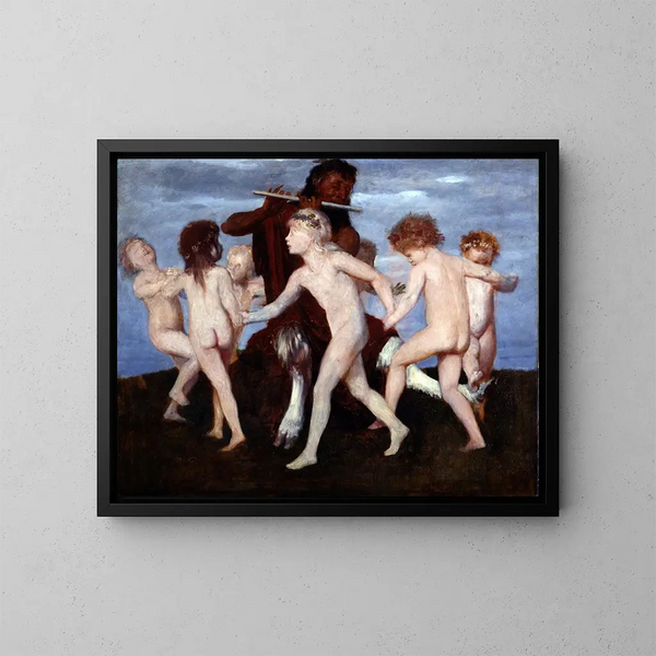 Pan dansant avec des enfants - Arnold Böcklin — quadro incorniciato alla parete