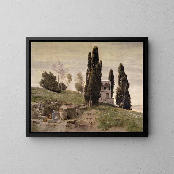 Repos pendant la fuite en Égypte - Arnold Böcklin — quadro incorniciato alla parete