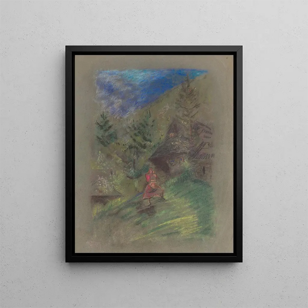 Arnold Peter WeiszKubnan - Woman with a Child in front of Cottages.webp