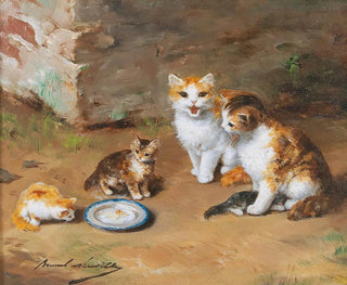 ArthurAlfred Brunel de Neuville - Cat Family.webp