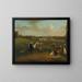 Flucht nach Okeover: Der Reverend John Allen und Kapitän Chester in Okeover Hall, Staffordshire - Arthur Devis — gerahmtes Bild an der Wand