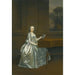 Ritratto di una dama seduta a un clavicembalo, possibilmente Lucy duchessa di St Albans deceduta nel 1752 - Arthur Devis