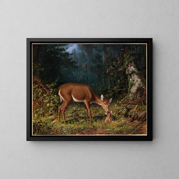 Amore materno - Arthur Fitzwilliam Tait — quadro incorniciato alla parete