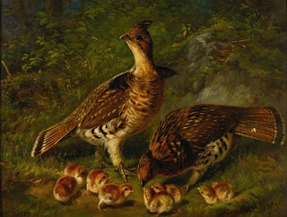 Arthur Fitzwilliam Tait - Pair Ruffed Grouse And Young.webp