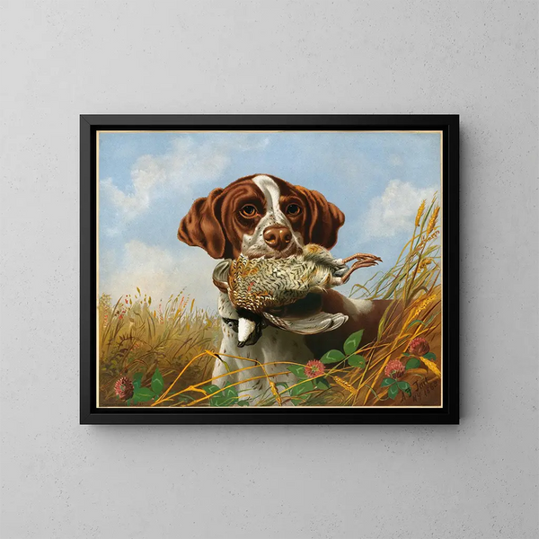 Pointer e fagiano - Arthur Fitzwilliam Tait — quadro incorniciato alla parete