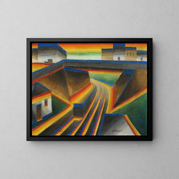 Eisenbahnbrücke - Arthur Segal — gerahmtes Bild an der Wand