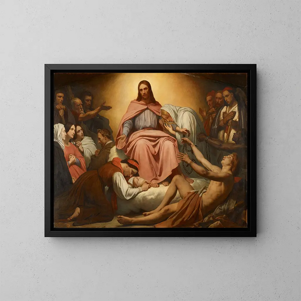 Christus der Tröster - Ary Scheffer — gerahmtes Bild an der Wand