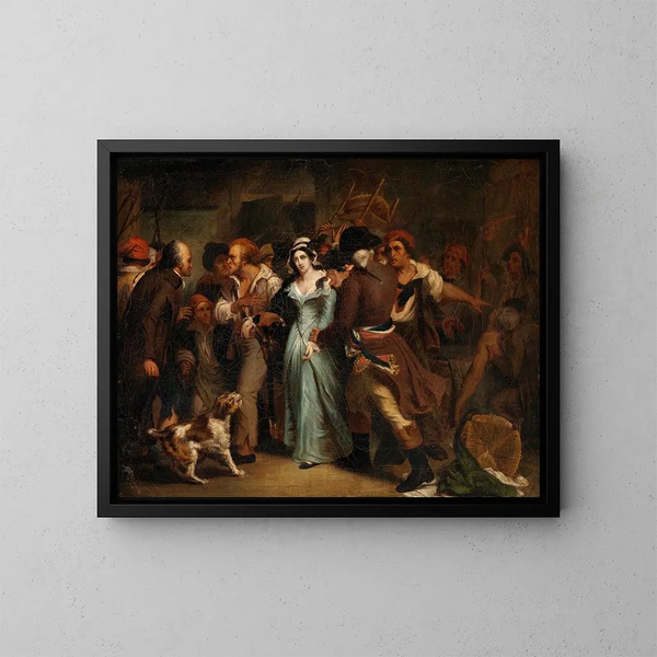 L'Arrestation de Charlotte Corday - Ary Scheffer — gerahmtes Bild an der Wand