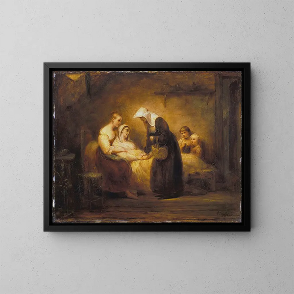 Die Schwester der Barmherzigkeit - Ary Scheffer — gerahmtes Bild an der Wand