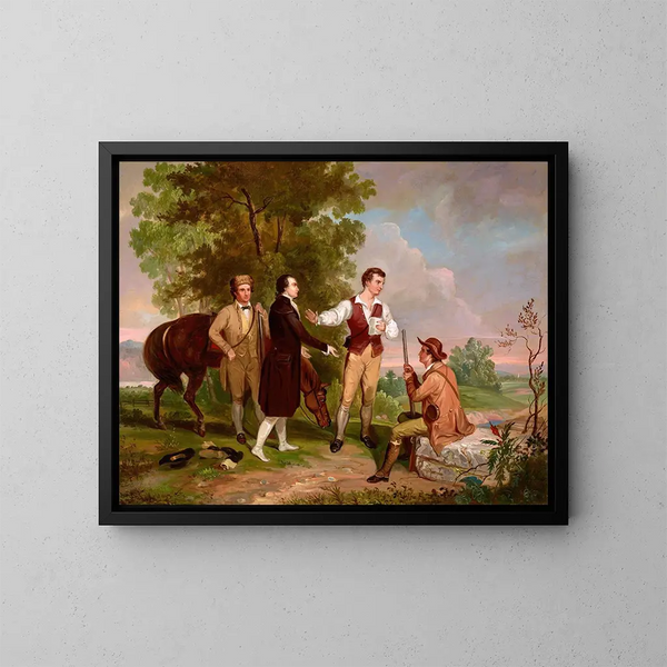 La cattura del maggiore André - Asher Brown Durand — quadro incorniciato alla parete