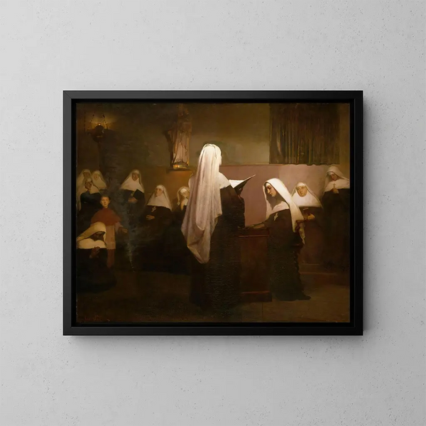 Messe di Natale celebrata in un convento francese - Asta Nørregaard — quadro incorniciato alla parete